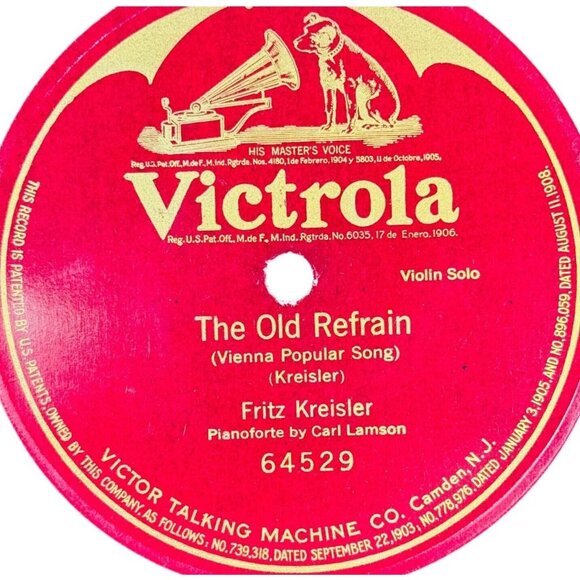 Fritz Kreisler The Old Refrain Vienna Song Pianoforte 64529 Victrola 10" 78 RPM - Picture 2 of 3